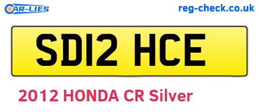 SD12HCE are the vehicle registration plates.