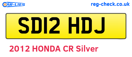SD12HDJ are the vehicle registration plates.