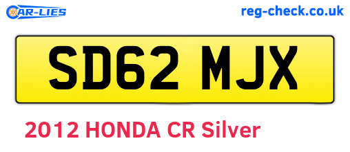 SD62MJX are the vehicle registration plates.