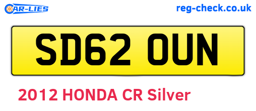 SD62OUN are the vehicle registration plates.