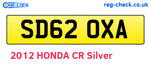 SD62OXA are the vehicle registration plates.