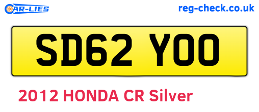 SD62YOO are the vehicle registration plates.