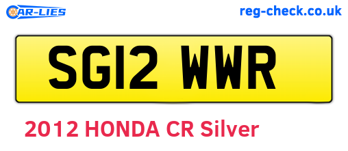 SG12WWR are the vehicle registration plates.