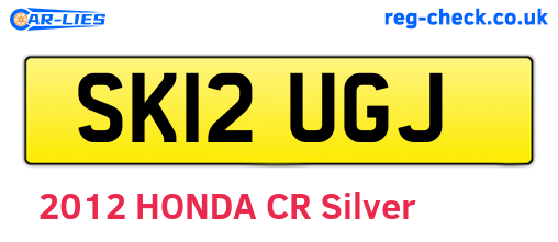 SK12UGJ are the vehicle registration plates.