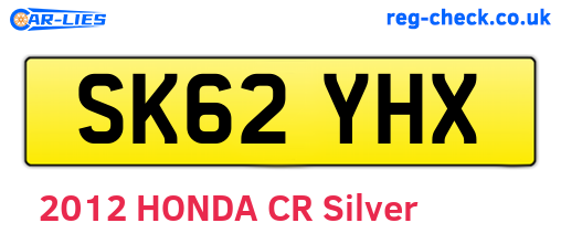 SK62YHX are the vehicle registration plates.