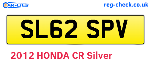 SL62SPV are the vehicle registration plates.
