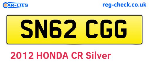 SN62CGG are the vehicle registration plates.