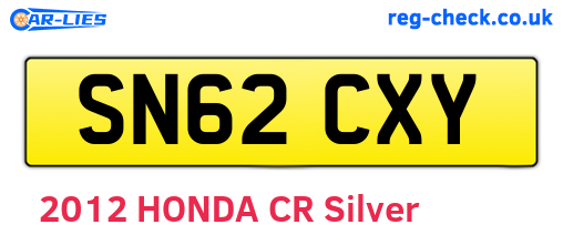 SN62CXY are the vehicle registration plates.