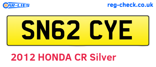 SN62CYE are the vehicle registration plates.