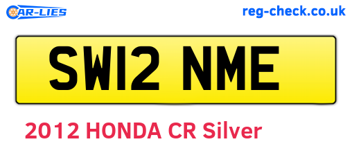 SW12NME are the vehicle registration plates.