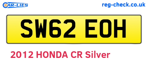 SW62EOH are the vehicle registration plates.
