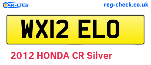 WX12ELO are the vehicle registration plates.