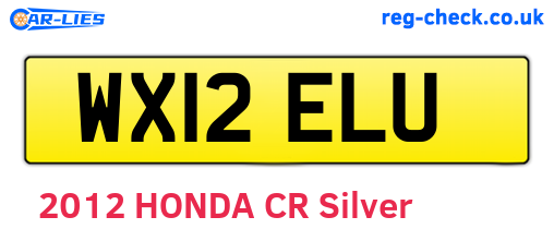 WX12ELU are the vehicle registration plates.