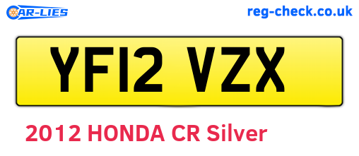 YF12VZX are the vehicle registration plates.