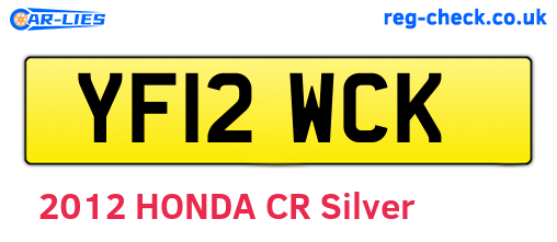 YF12WCK are the vehicle registration plates.