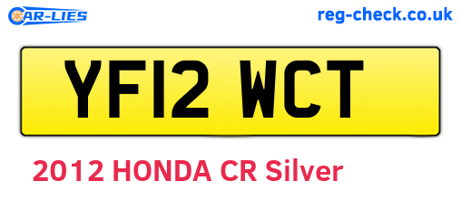 YF12WCT are the vehicle registration plates.