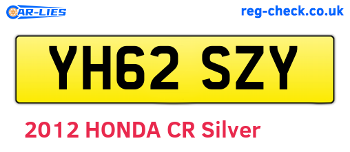YH62SZY are the vehicle registration plates.