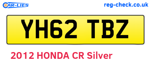 YH62TBZ are the vehicle registration plates.