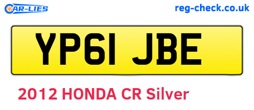 YP61JBE are the vehicle registration plates.