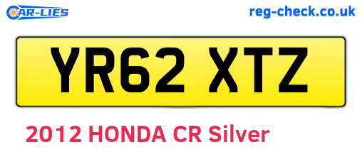 YR62XTZ are the vehicle registration plates.