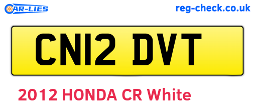 CN12DVT are the vehicle registration plates.