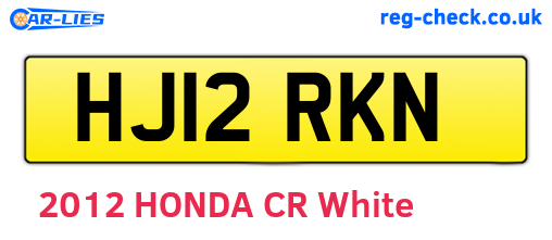 HJ12RKN are the vehicle registration plates.