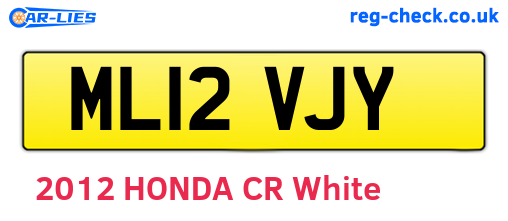 ML12VJY are the vehicle registration plates.