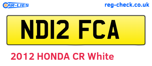 ND12FCA are the vehicle registration plates.