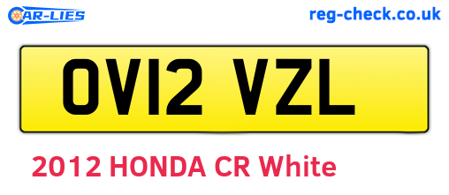 OV12VZL are the vehicle registration plates.