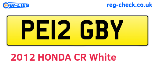 PE12GBY are the vehicle registration plates.