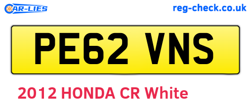 PE62VNS are the vehicle registration plates.