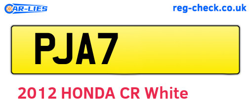 PJA7 are the vehicle registration plates.