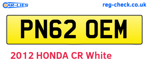 PN62OEM are the vehicle registration plates.
