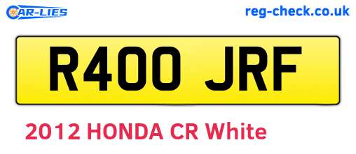 R400JRF are the vehicle registration plates.