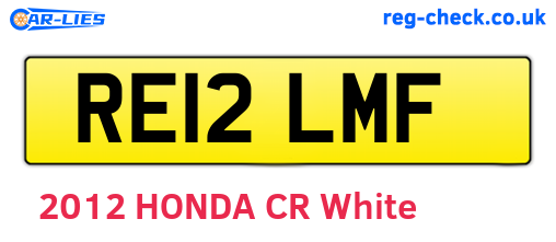 RE12LMF are the vehicle registration plates.