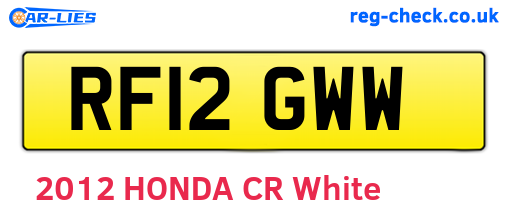 RF12GWW are the vehicle registration plates.