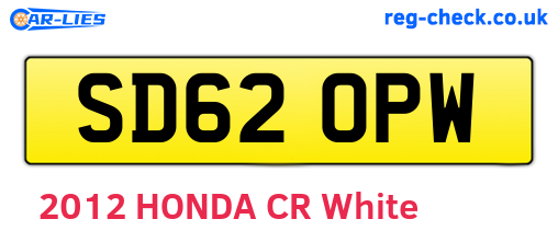 SD62OPW are the vehicle registration plates.