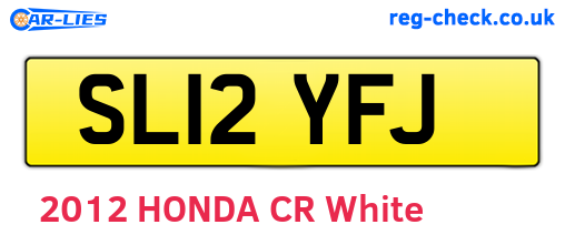 SL12YFJ are the vehicle registration plates.