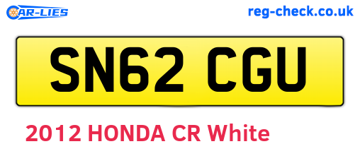 SN62CGU are the vehicle registration plates.