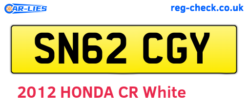 SN62CGY are the vehicle registration plates.