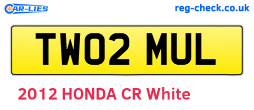 TW02MUL are the vehicle registration plates.