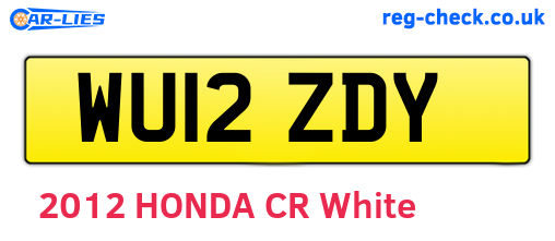 WU12ZDY are the vehicle registration plates.