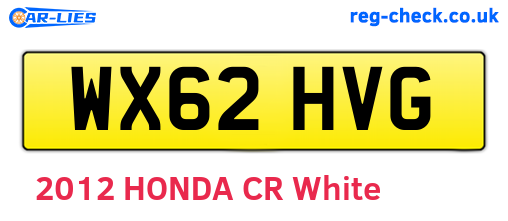WX62HVG are the vehicle registration plates.
