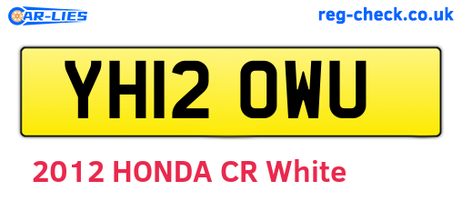 YH12OWU are the vehicle registration plates.
