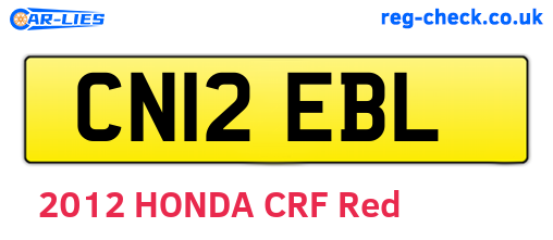 CN12EBL are the vehicle registration plates.