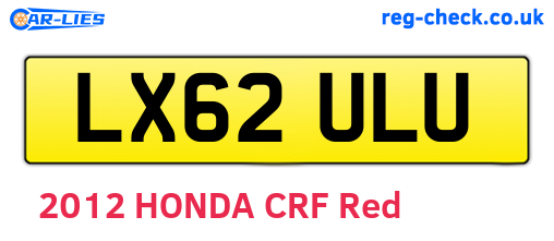 LX62ULU are the vehicle registration plates.