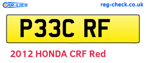 P33CRF are the vehicle registration plates.