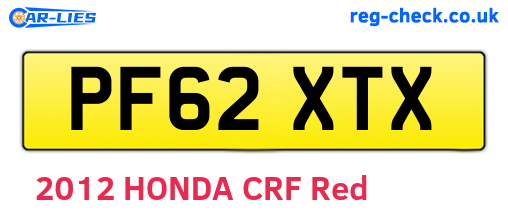 PF62XTX are the vehicle registration plates.