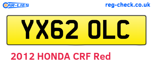 YX62OLC are the vehicle registration plates.