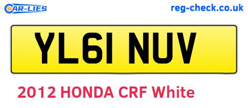 YL61NUV are the vehicle registration plates.